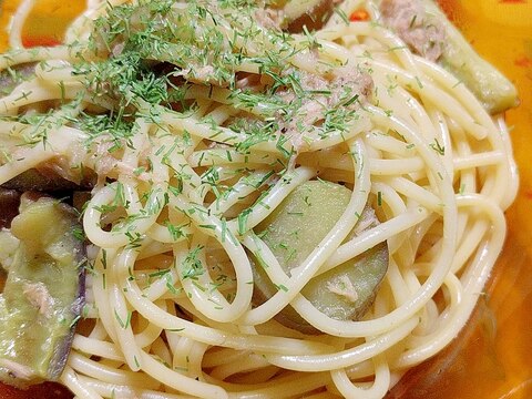 茄子とツナのパスタ